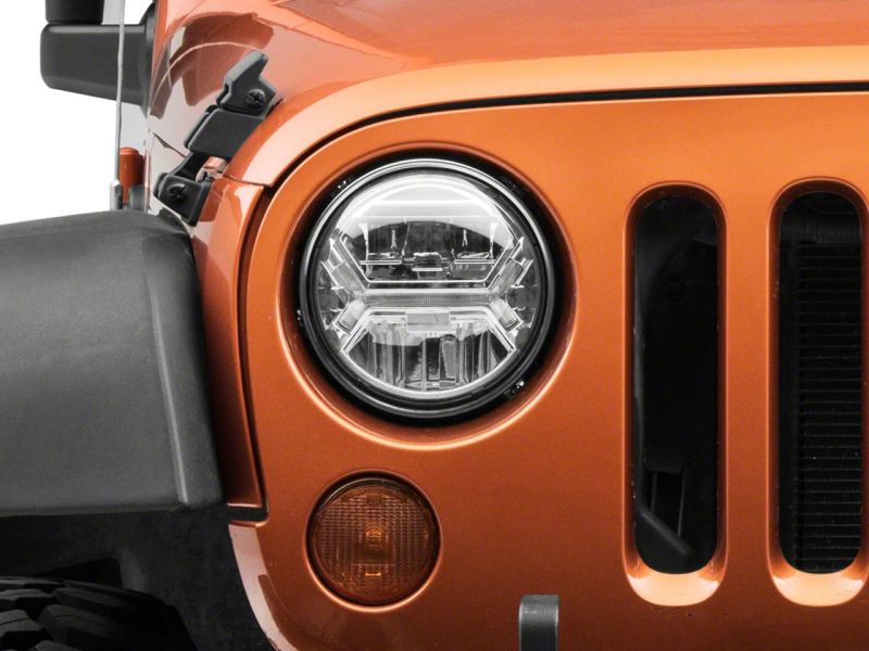 Phares de projecteur à LED Raxiom07-18 Jeep Wrangler JK - Boîtier chromé (lentille transparente)