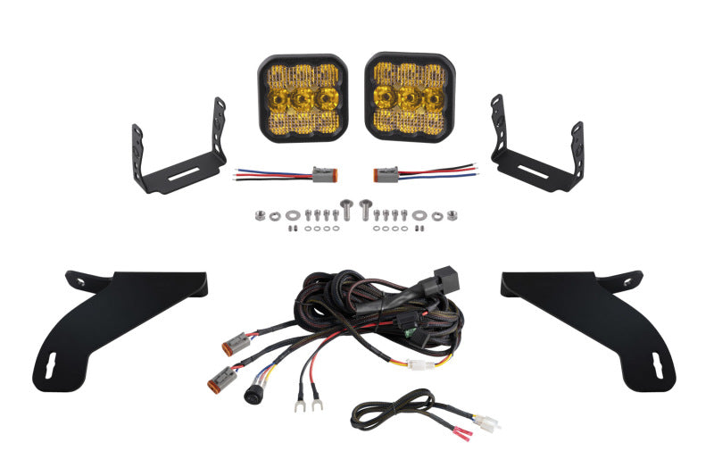 Kit d'éclairage à LED pour pare-chocs Ford F-150 SS5 21-22 de Diode Dynamics - Combo Pro jaune