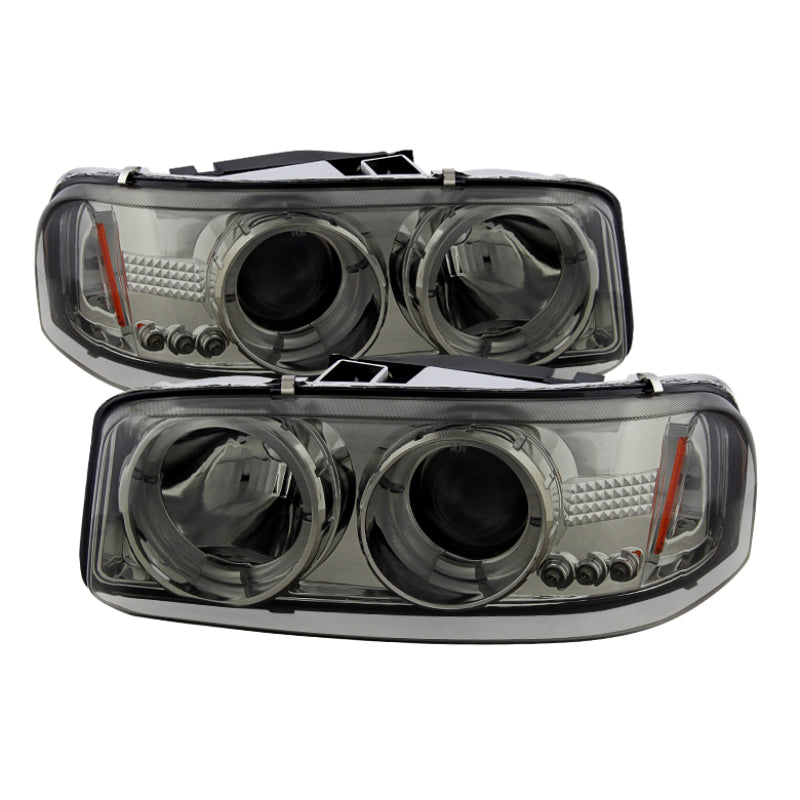 Phares de projecteur Spyder GMC Sierra 1500/2500/3500 99-06 LED Halo LED Fumée PRO-YD-CDE00-HL-SMC
