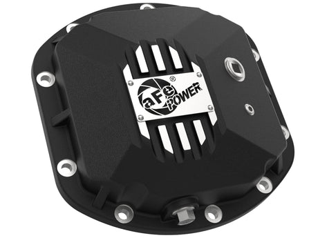 Couvercle de différentiel avant aFe Street Series Dana 30 noir avec ailettes usinées 97-18 Jeep Wrangler