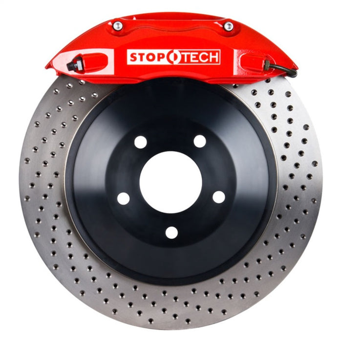 Freins arrière StopTech 06-16 Chrysler 300 BBK avec étriers rouges et rotors fendus