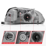 Phares en cristal ANZO Honda Civic 1999-2000 Noir