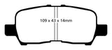 Plaquettes de frein arrière EBC 05-09 Buick Allure (Canada) 3.6 Yellowstuff