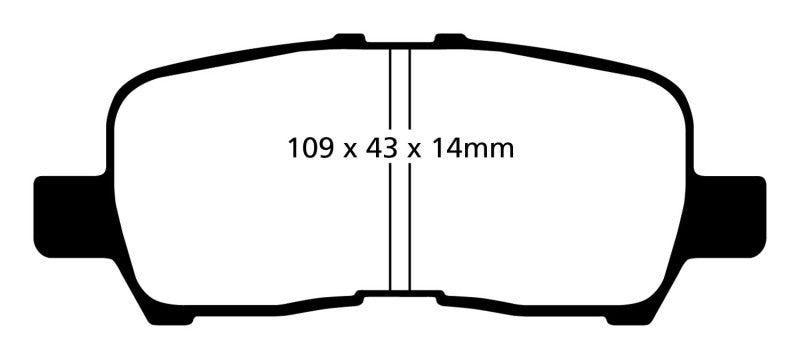 Plaquettes de frein arrière EBC 05-09 Buick Allure (Canada) 3.6 Yellowstuff