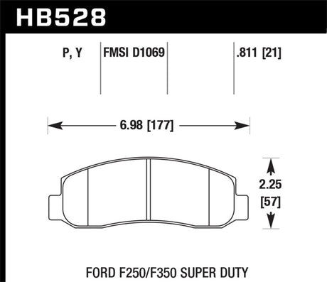 Plaquettes de frein avant Hawk 05-11 Ford F250/F350 / 2011 Ford F550 SuperDuty Street