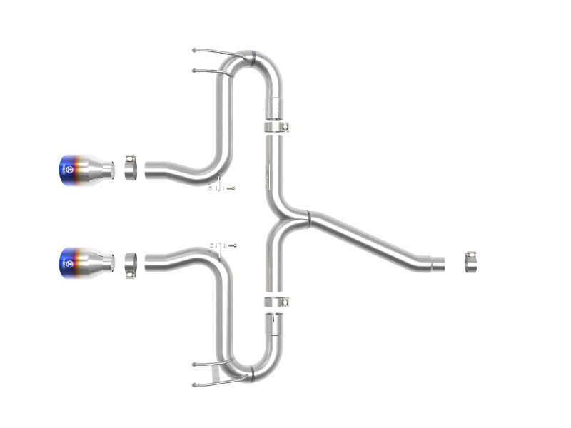 Échappement arrière aFe Takeda 2-1/2 po 304 SS avec embouts Blue Flame 17-20 Honda Civic Sport L4-1,5 L (t)