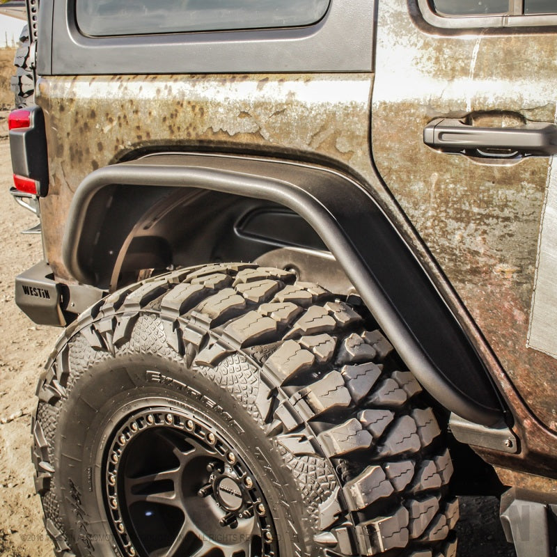 Garde-boue tubulaire Westin/Snyper 18-20 Jeep Wrangler - Arrière - Noir texturé
