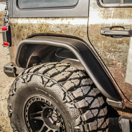 Garde-boue tubulaire Westin/Snyper 18-20 Jeep Wrangler - Arrière - Noir texturé