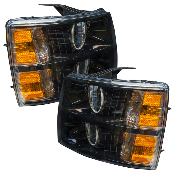 Phares Halo assemblés Oracle Lighting 07-13 Chevrolet Silverado de style rond - Vert VOIR LA GARANTIE