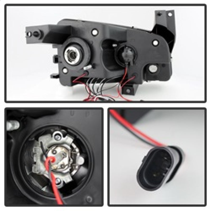 Phares de projecteur Spyder Dodge Charger 06-10 Halogène-LED Halo LED Blk Smke PRO-YD-DCH05-LED-BSM