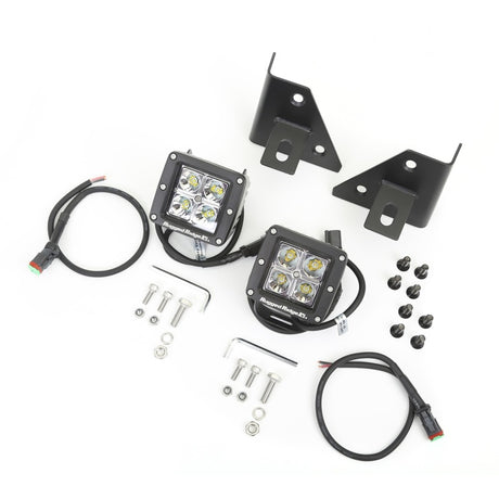 Kit LED carré pour pare-brise Rugged Ridge 76-95 Jeep Wrangler CJ/YJ avec supports