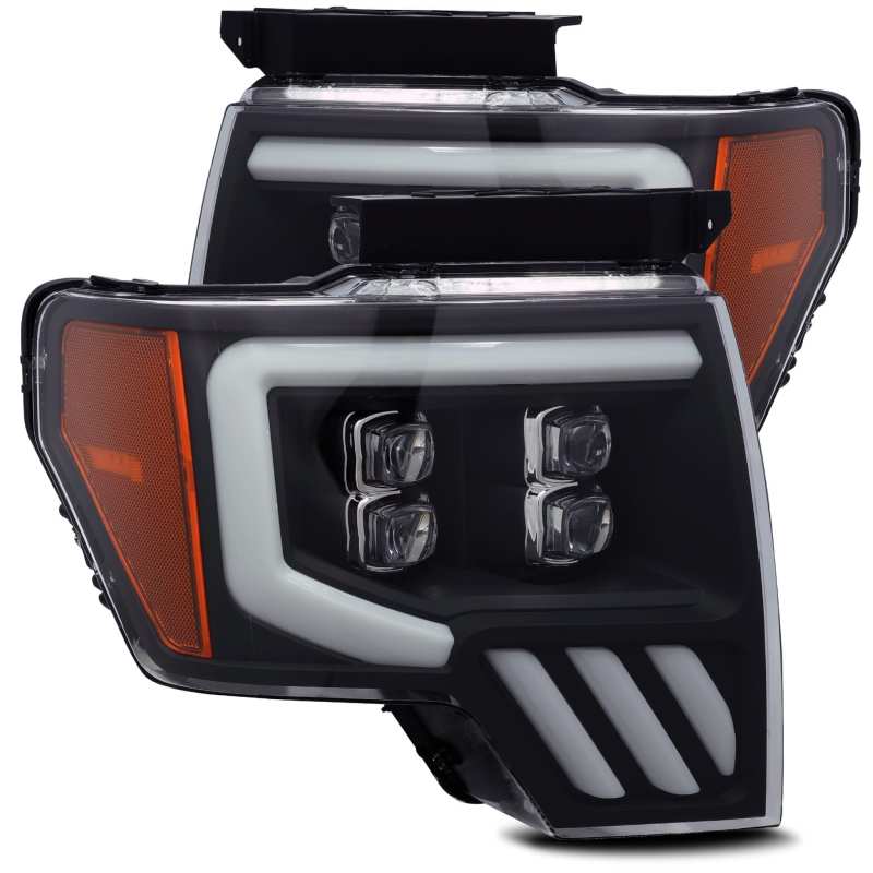 Phares à LED AlphaRex 09-14 Ford F-150 NOVA Projecteur Style Plank Noir Mat avec Activ Light/Seq Signal
