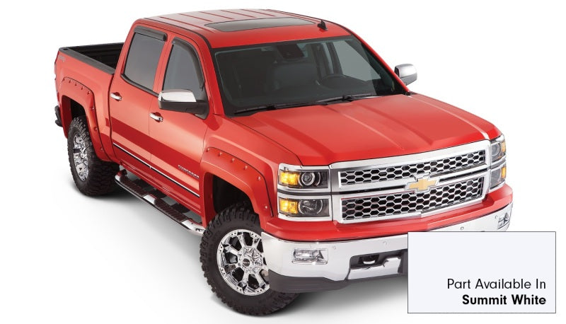 Élargisseurs de poche style Bushwacker 16-18 Chevy Silverado 1500 Fleetside 4 pièces - Blanc sommet