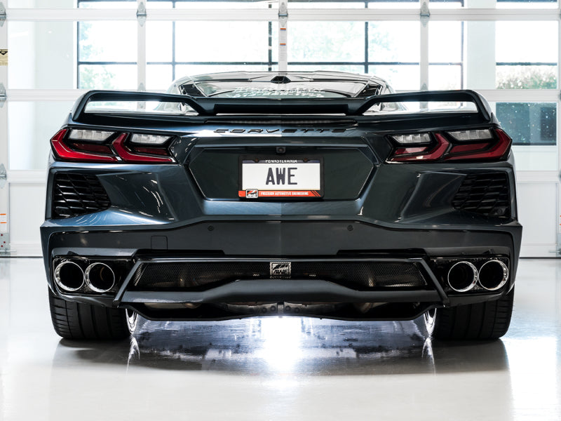 Échappement AWE Tuning 2020 Chevrolet Corvette (C8) Track Edition - Embouts chromés argentés quadruples