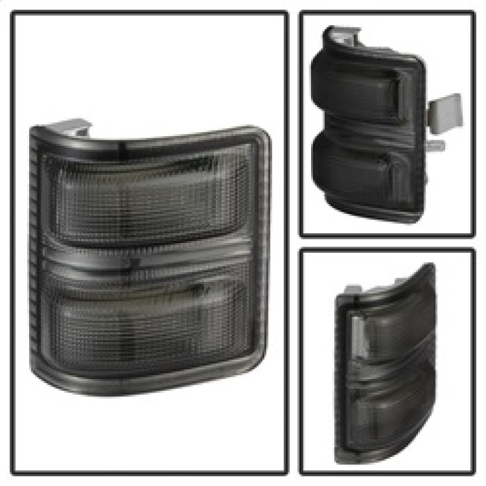 xTune Ford Superduty 08-14 F250-F550 Lentille de signalisation de rétroviseur à LED ambre - Fumée ACC-LED-FDSD08-MR-SM