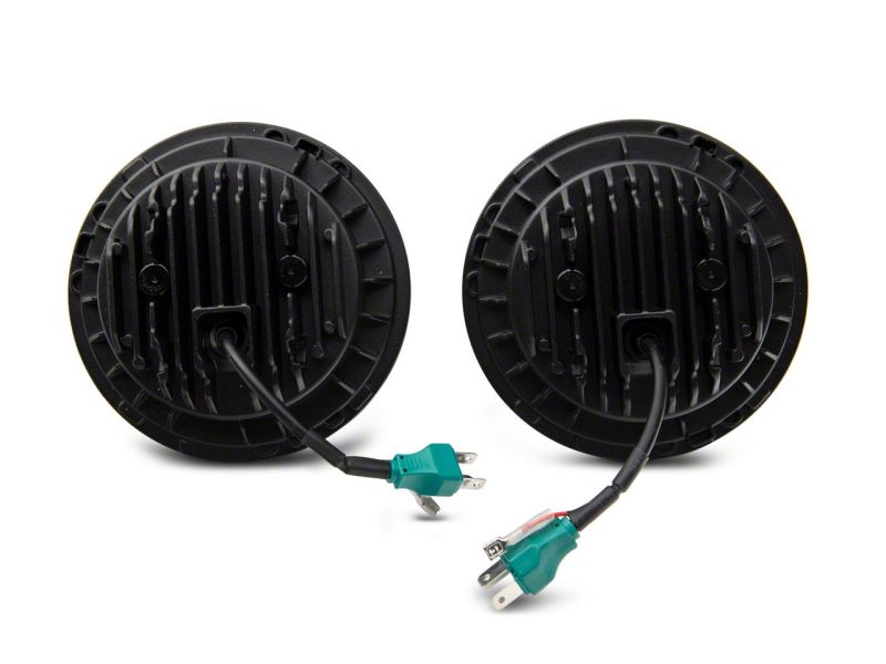 Phares à LED Raxiom 07-18 Jeep Wrangler JK Axial Spider avec halo Angel Eye - Boîtier noir (lentille transparente)