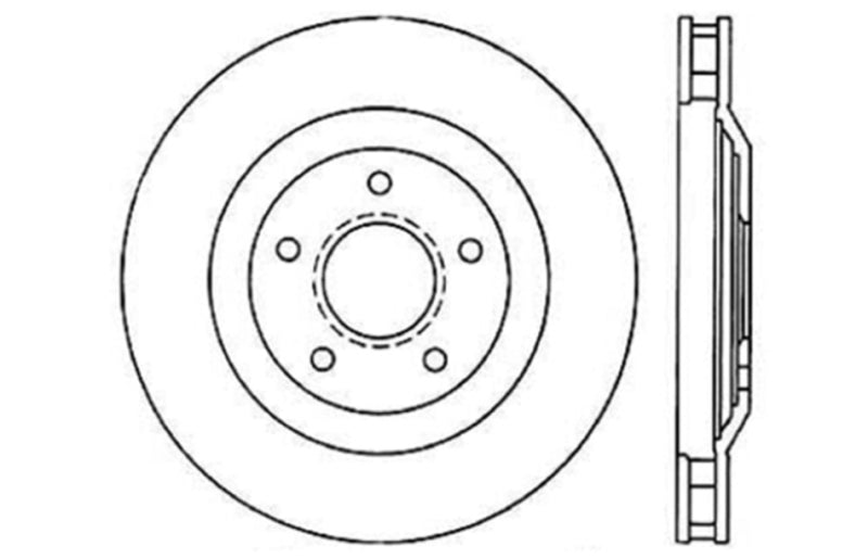 Rotors avant gauche percés StopTech Power Slot 97-04 Chevy Corvette / 04 &amp; 08 Cadillac XLR/XLR-V