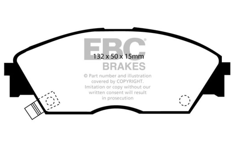 Plaquettes de frein avant Redstuff EBC 90-92 Honda Civic CRX 1.6 Si