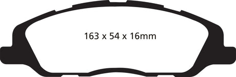 Plaquettes de frein avant EBC Yellowstuff pour Ford Mustang 3.7 (A/T+Performance Pkg) 13-14