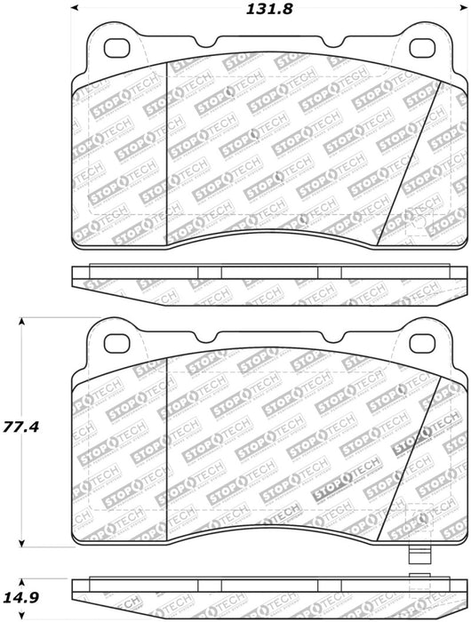 Plaquettes de frein avant StopTech Street Touring 04-07 STi / 03-06 Evo / 08-10 Evo