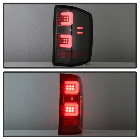 Spyder Chevy 1500 14-16 Light Bar LED Tail Lights All Blk ALT-YD-CS14-LBLED-BKV2