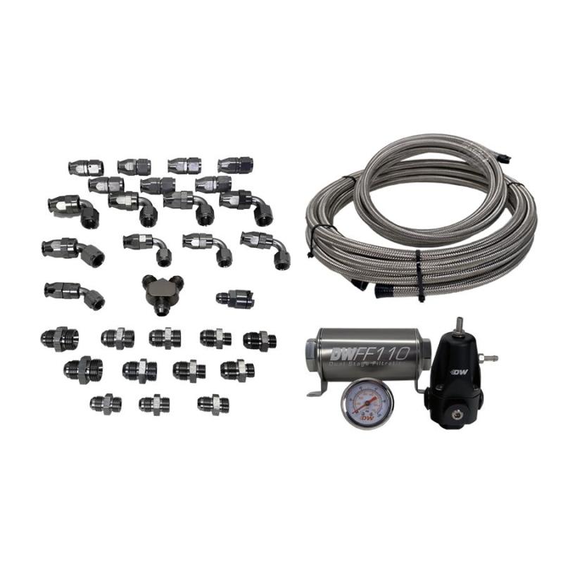 Module de pompe DeatschWerks 08+ Subaru WRX/STI série X2 - Alimentation 8AN avec retour 6AN Kit de plomberie PTFE