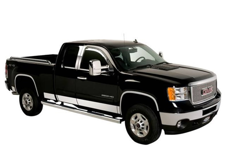 Putco 15-19 Chevy Silverado HD - Double Cab - Boîte de 8 pieds de long 10 pièces Panneaux de bas de caisse en acier inoxydable