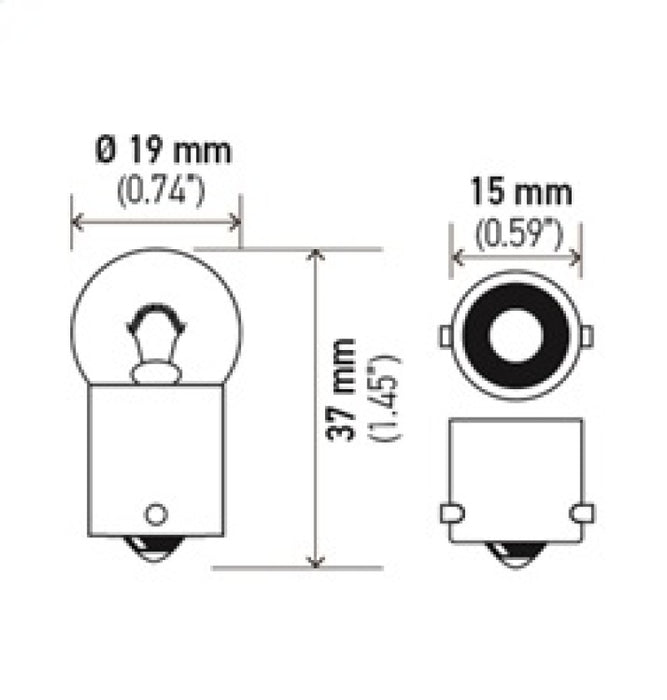 Ampoule Hella 5008 12V 10W Ba15S B6 Sb