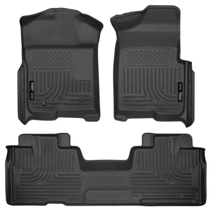 Revêtements de sol noirs Husky Liners 09-12 Ford F-150 Super Cab WeatherBeater Combo