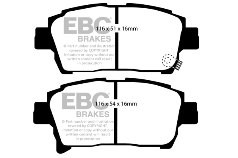 Plaquettes de frein avant EBC 03-07 Scion XA 1.5 Greenstuff