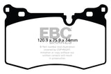 Plaquettes de frein avant JC Works Greenstuff pour Mini Hardtop 1.6 Turbo EBC 09-14