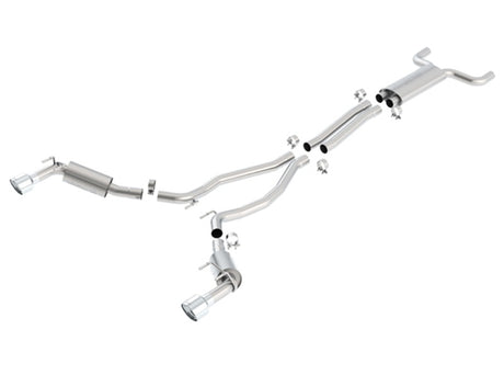 Échappement Catback S-Type Borla 10-13 Chevy Camaro SS 6.2L V8 à embout rond simple avec sortie arrière divisée