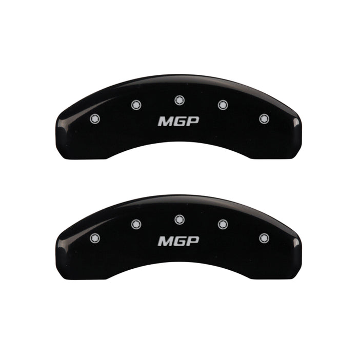 MGP 4 Caliper Covers Engraved Front & Rear MGP Black Finish Silver Char 2016 Chevrolet SS