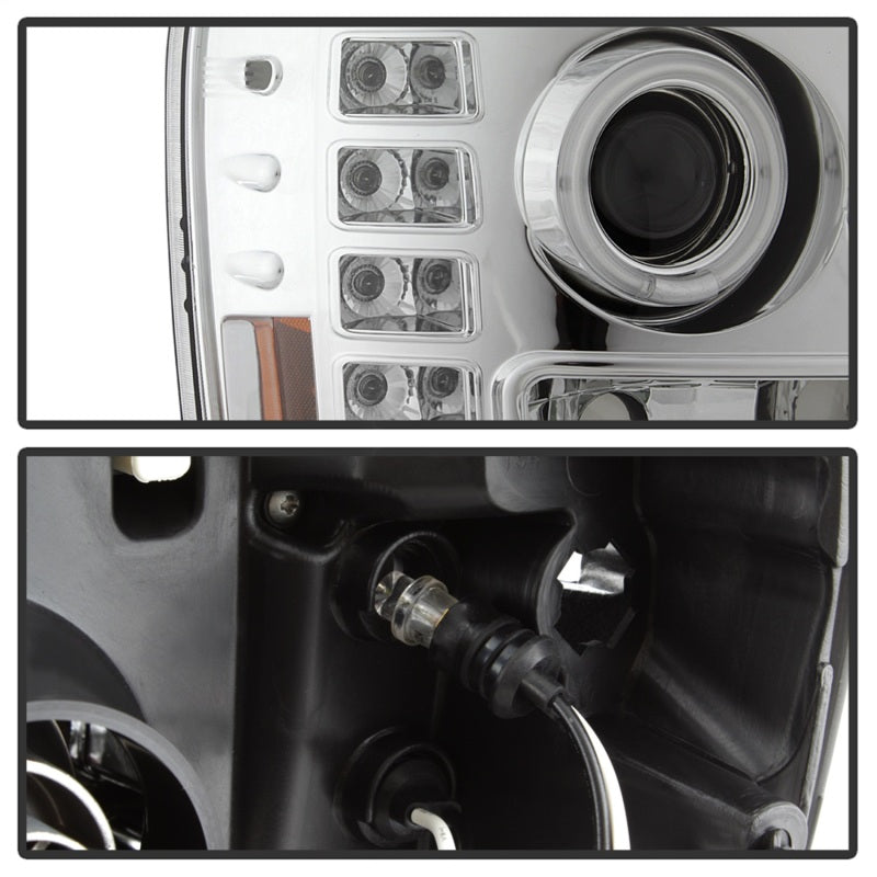 Phares de projecteur Spyder GMC Sierra 1500/2500/3500 07-13 LED Halo- LED Chrome PRO-YD-GS07-HL-C