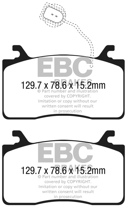 Plaquettes de frein avant EBC 2016+ Alfa Romeo Giulia 2.0T Yellowstuff