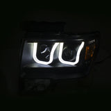 Phares de projecteur ANZO 2009-2014 Ford F-150 avec interrupteur en U noir et ambre