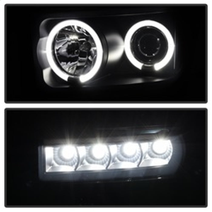 Phares de projecteur Spyder Ford F250/350 08-10 LED Halo LED Blk Smke PRO-YD-FS08-HL-BSM