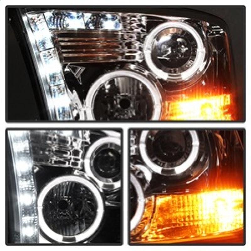 Phares de projecteur Spyder Dodge Ram 1500 09-14 10-14 Halogène-LED Halo LED - Chrm PRO-YD-DR09-HL-C
