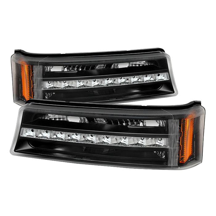 Feux de pare-chocs à LED Xtune Chevy Silverado 03-06 / Avalanche 02-06 Noir CBL-JH-CS03-LED-BK