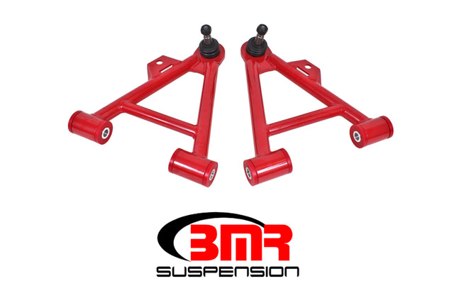BMR 79-93 Fox Mustang Lower Non-Adj. A-Arms (Coilover Only) w/ Tall Ball Joint (Poly) - Red BMR Suspension