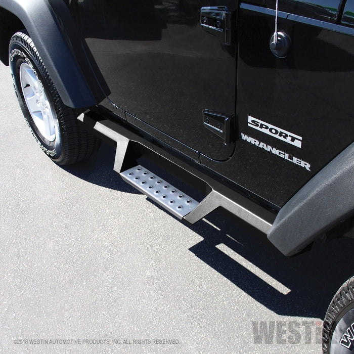 Marchepieds Westin 07-18 Jeep Wrangler JK 2 portes HDX en acier inoxydable - Tex. Blk