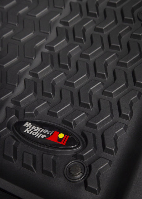 Revêtement de plancher avant Rugged Ridge noir pour Jeep Wrangler 2018-2020 2020 Gladiator JL / JT