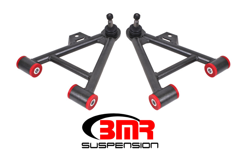 BMR 79-93 Mustang Lower Non-Adj. A-Arms (Coilover Only) w/ Tall Ball Joint (Poly) - Black Hammertone BMR Suspension