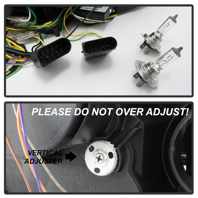 Phares Spyder Mercedes W221 Classe S 07-09 - Modèle HID uniquement - Noir PRO-YD-MBW22107-HID-DRL-BK