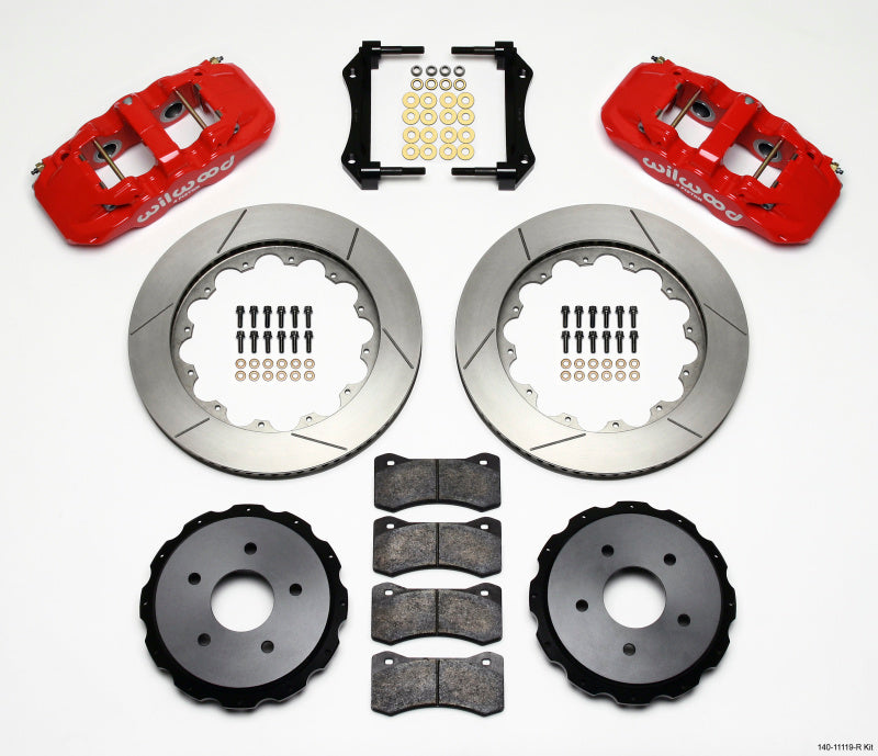 Kit arrière Wilwood AERO4 14,00 pouces rouge 97-04 Corvette C5/Z06 05-13 C6