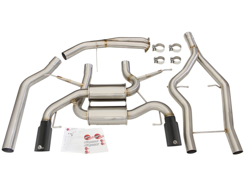 aFe MACHForce XP SS-304 Embout noir 3,0 po-2,5 po de diamètre Cat Back Exhaust 11-13 BMW 335i (E90/E92) 3,0 L