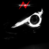 Phares de projecteur ANZO avec halo noir avec ambre 14-17 Mazda 3
