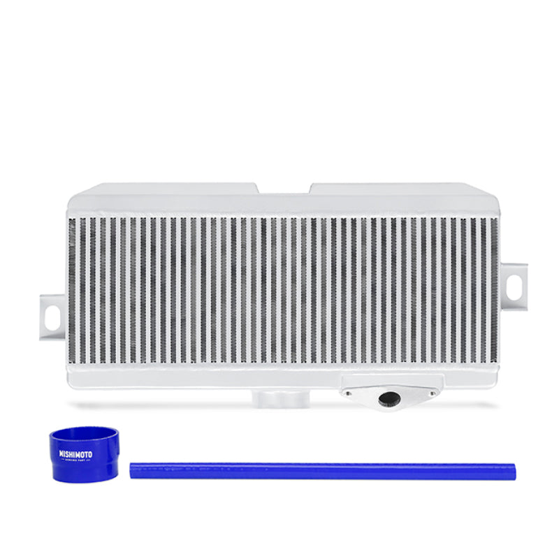 Kit de refroidisseur intermédiaire à montage supérieur Mishimoto Subaru 08-15 WRX STi - Tuyaux argentés et bleus avec revêtement en poudre