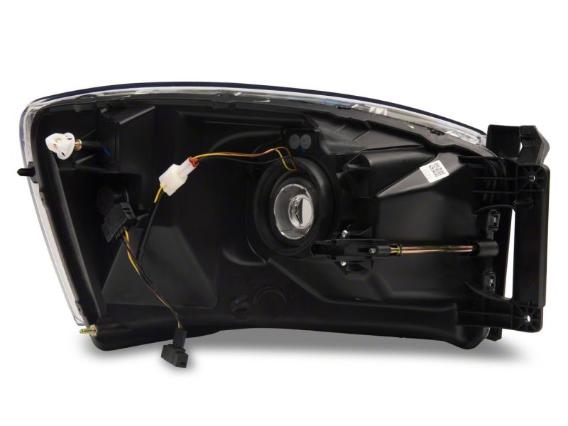 Phares axiaux Raxiom 06-09 Dodge RAM 1500/2500/3500 avec barre LED SEQL - Boîtier noir (lentille transparente)