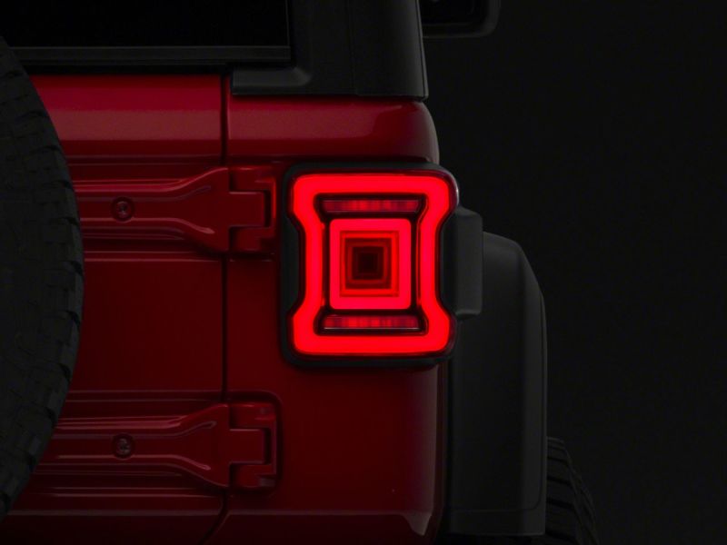 Raxiom 18-23 Jeep Wrangler JL Horizon LED Tail Lights- BlkHousing- Red Lens